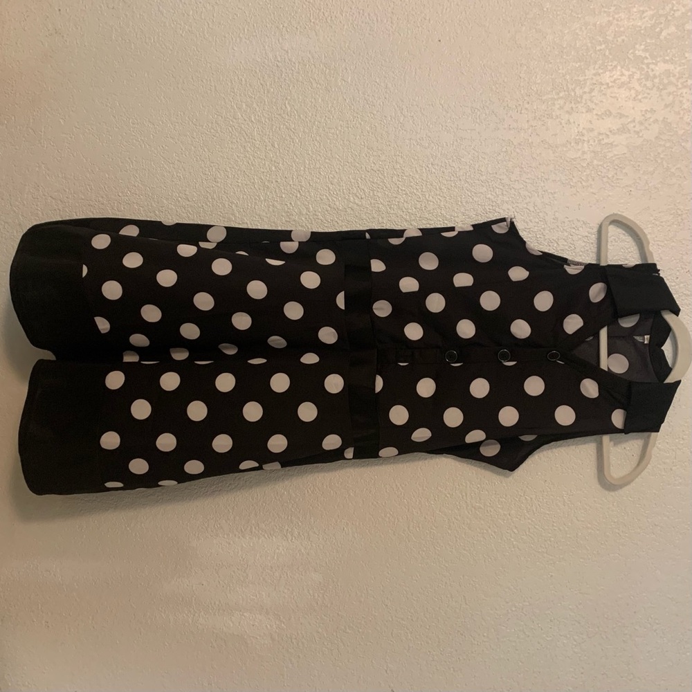 black poke a dot dress